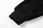 Black Cotton Plain Pullover - Men's