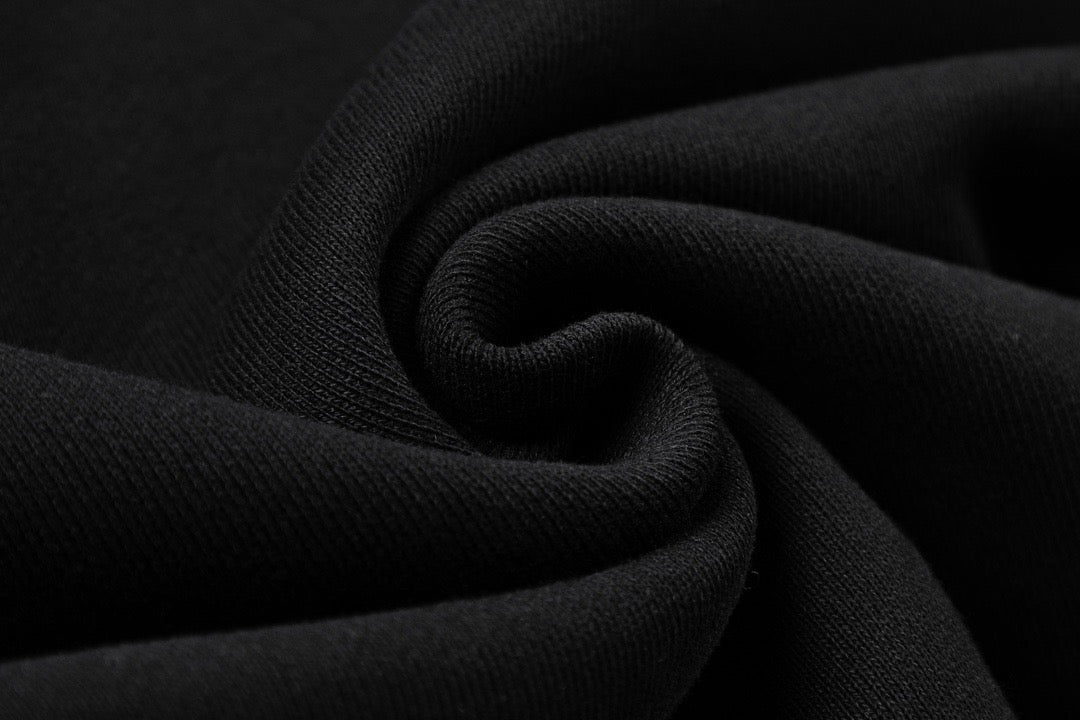 Black Cotton Plain Pullover - Men's