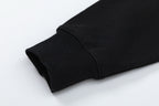 Black Cotton Knight Print Crewneck - Men's