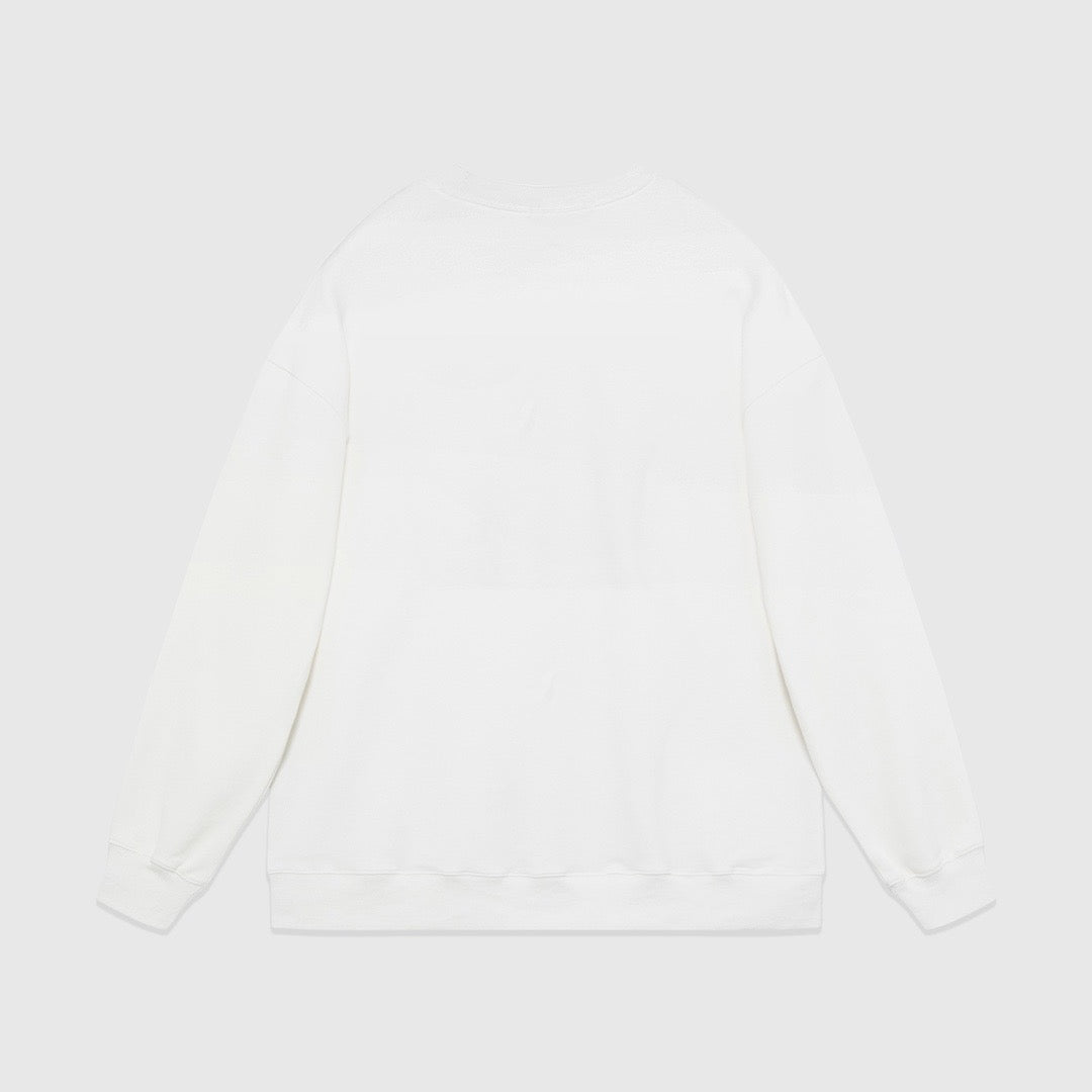 Black Cotton Knight Print Crewneck - Men's