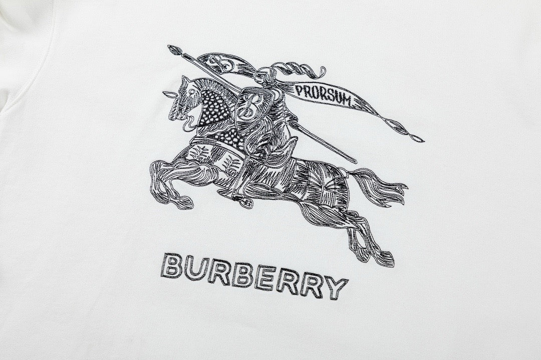 Black Cotton Knight Print Crewneck - Men's