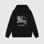 Black Cotton Embroidered Pullover - Men's