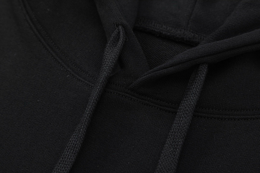 Black Cotton Embroidered Pullover - Men's