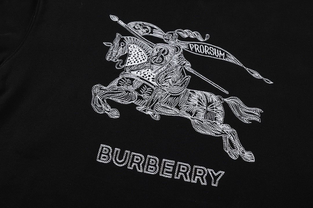 Black Cotton Embroidered Pullover - Men's