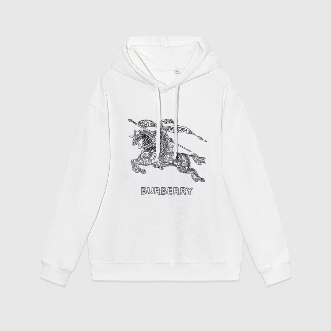 Black Cotton Embroidered Pullover - Men's