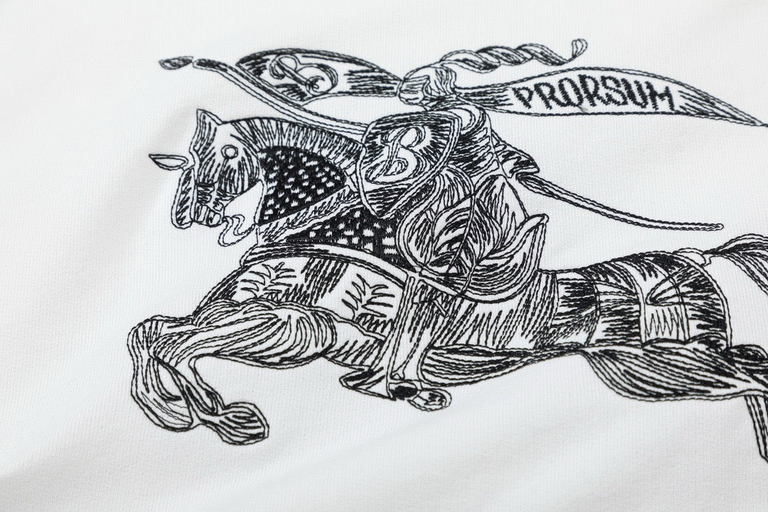 Black Cotton Embroidered Pullover - Men's