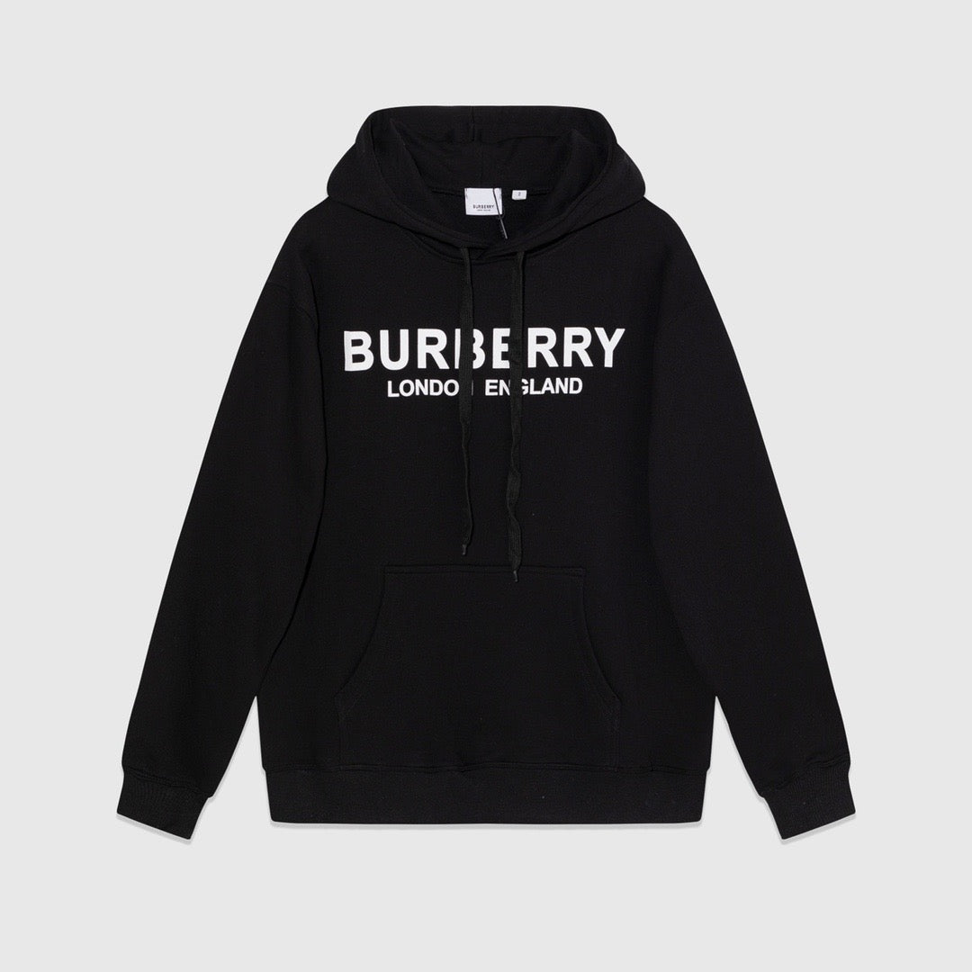 Black Cotton Bold Text Pullover - Men's