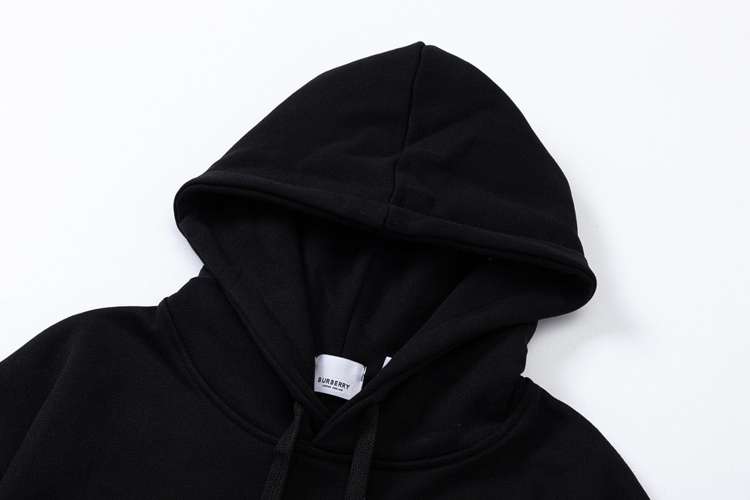 Black Cotton Bold Text Pullover - Men's