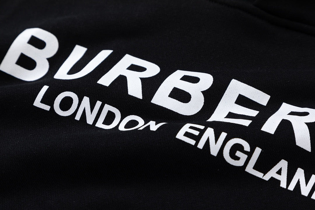 Black Cotton Bold Text Pullover - Men's