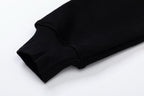 Black Cotton Bold Text Pullover - Men's