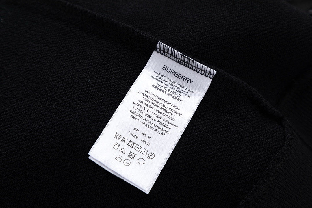 Black Cotton Bold Text Pullover - Men's