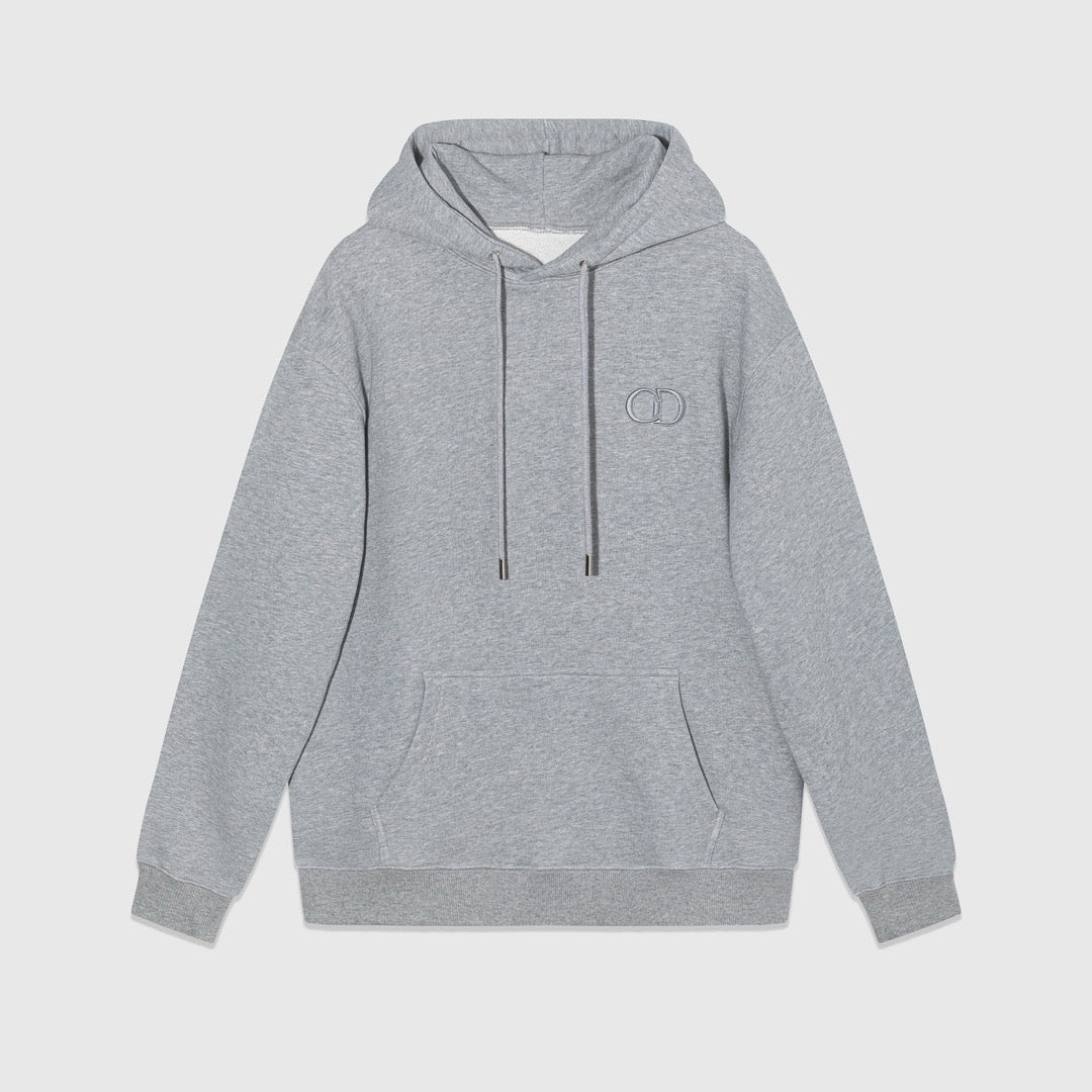 Grey Cotton Plain Pullover - Men's