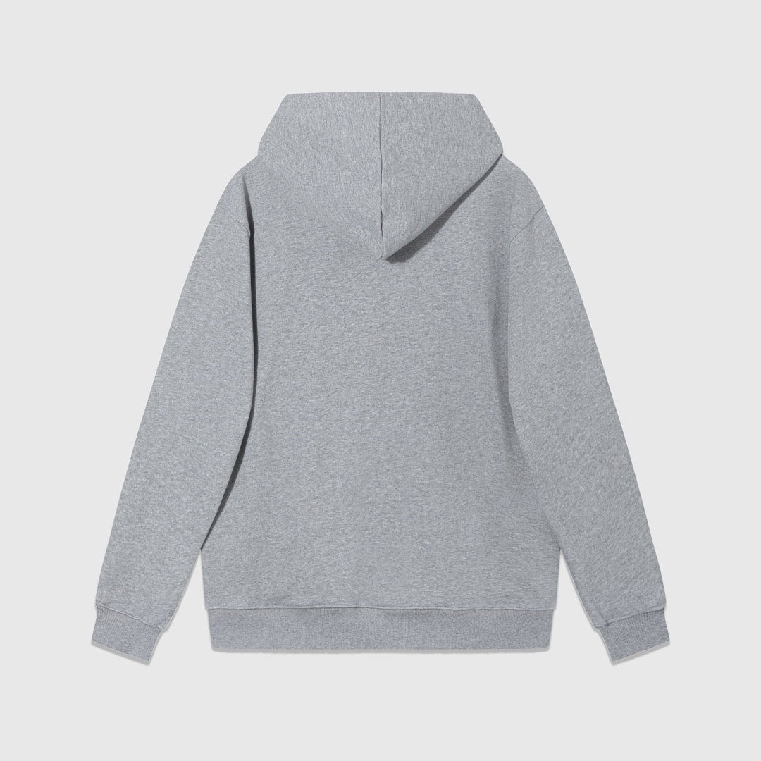 Grey Cotton Plain Pullover - Men's