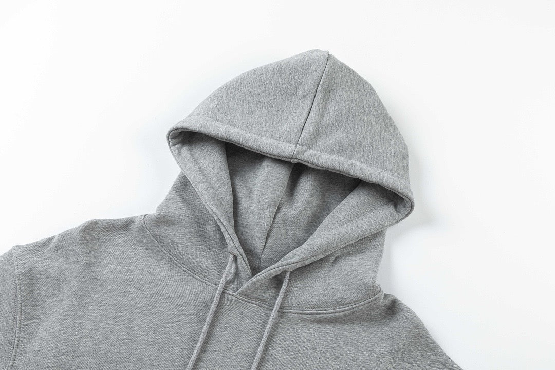 Grey Cotton Plain Pullover - Men's