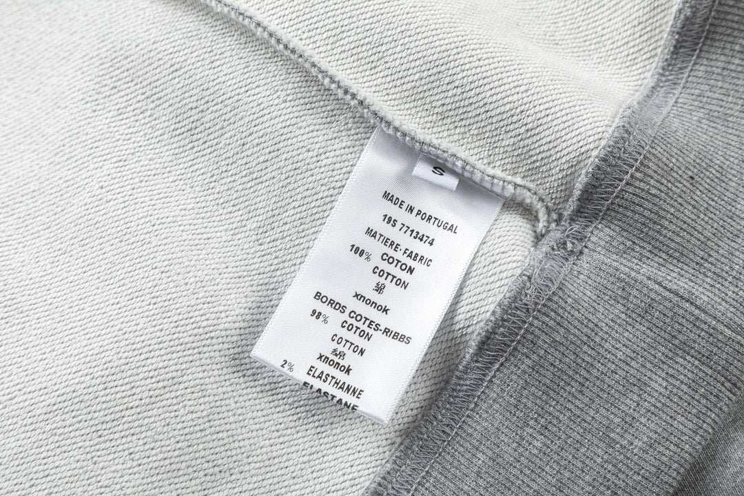 Grey Cotton Plain Pullover - Men's