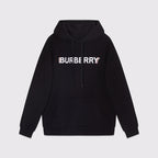 Black Cotton Text Logo Pullover - Men's
