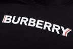 Black Cotton Text Logo Pullover - Men's