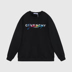 Black Cotton Text Logo Crewneck - Men's
