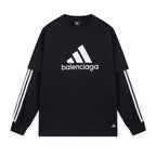 Black Jersey Striped Sleeve Long-Sleeve - Men's