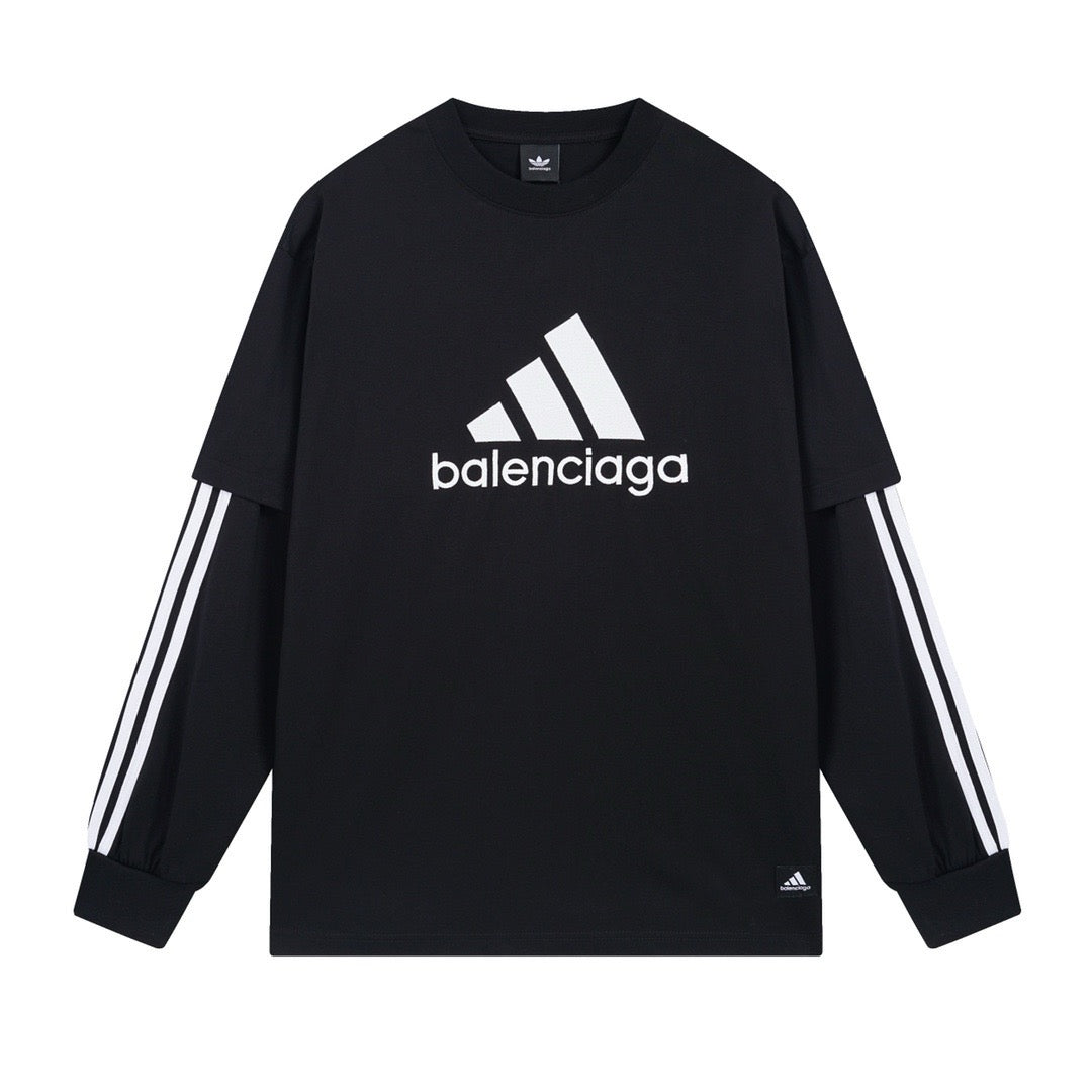Black Jersey Striped Sleeve Long-Sleeve - Men's