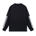 Black Jersey Striped Sleeve Long-Sleeve - Men's