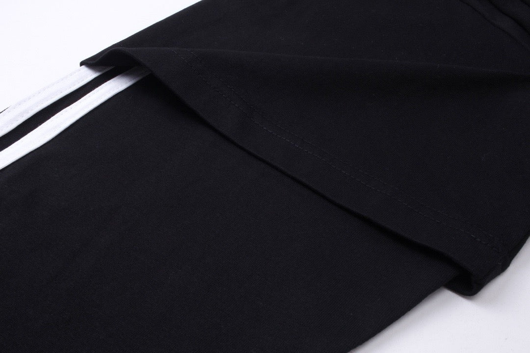 Black Jersey Striped Sleeve Long-Sleeve - Men's