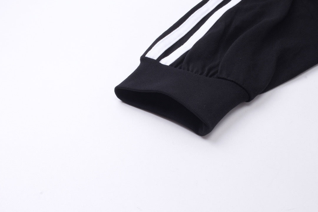 Black Jersey Striped Sleeve Long-Sleeve - Men's