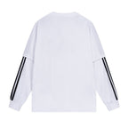 Black Jersey Striped Sleeve Long-Sleeve - Men's