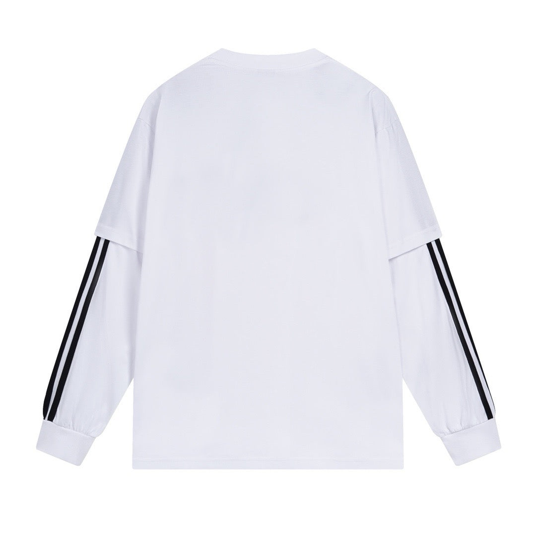 Black Jersey Striped Sleeve Long-Sleeve - Men's