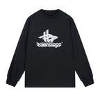 Black Cotton Logo Long-Sleeve - Men's