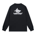 Black Cotton Logo Long-Sleeve - Men's