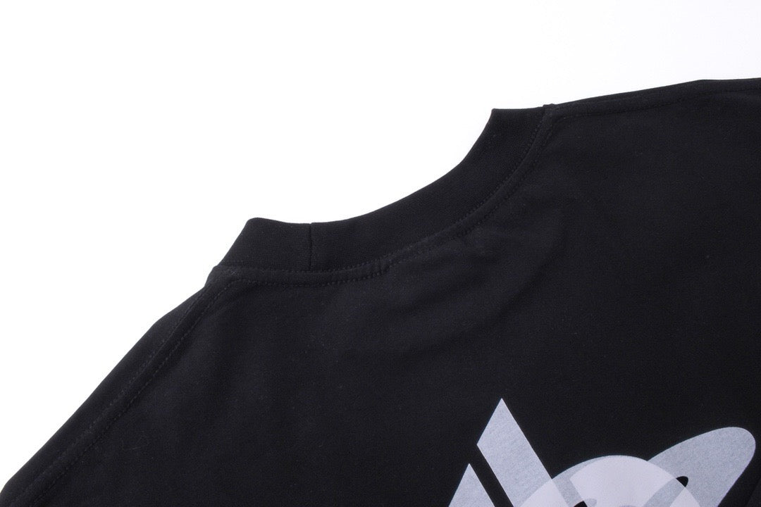 Black Cotton Logo Long-Sleeve - Men's