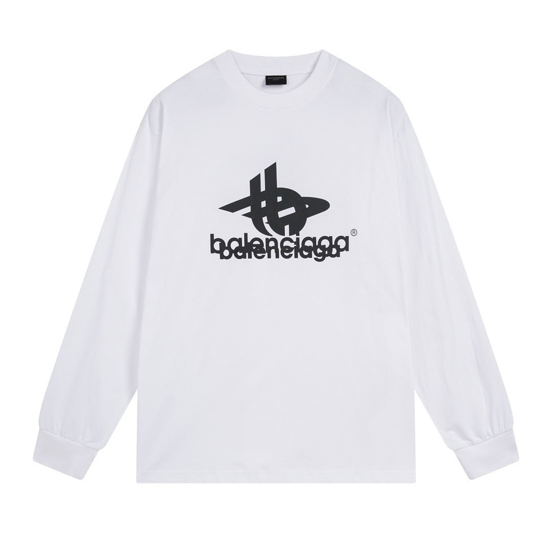 Black Cotton Logo Long-Sleeve - Men's