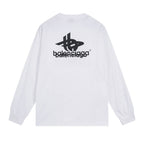 Black Cotton Logo Long-Sleeve - Men's