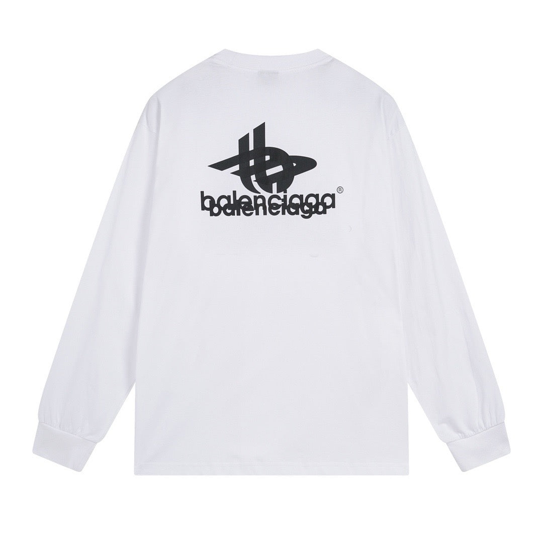 Black Cotton Logo Long-Sleeve - Men's