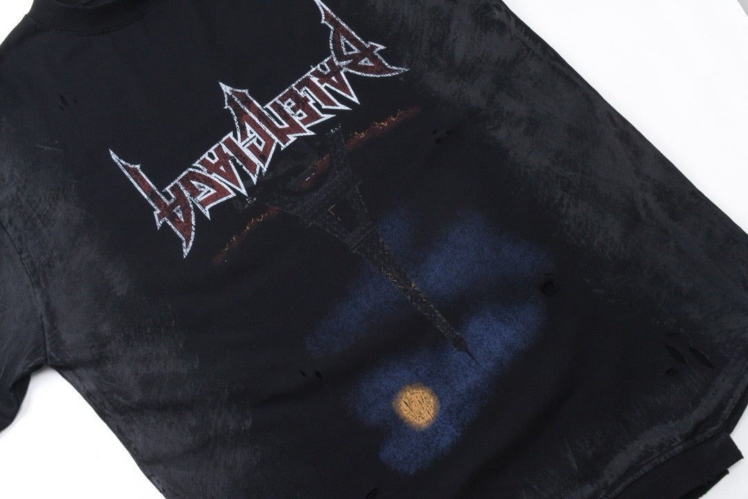 Distressed Metal Graphic T-Shirt - Men's
