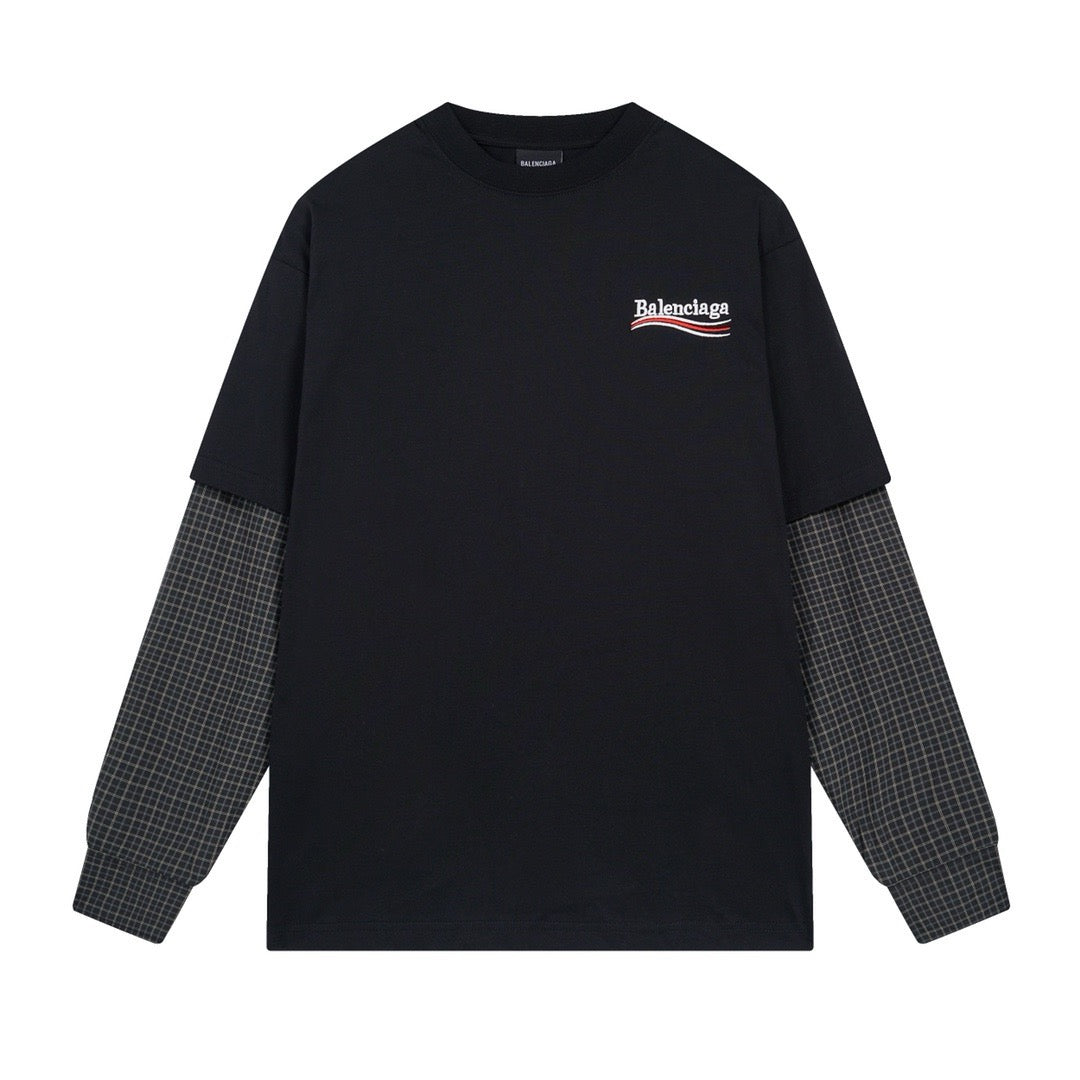 Check Sleeve Long Sleeve T-Shirt - Men's