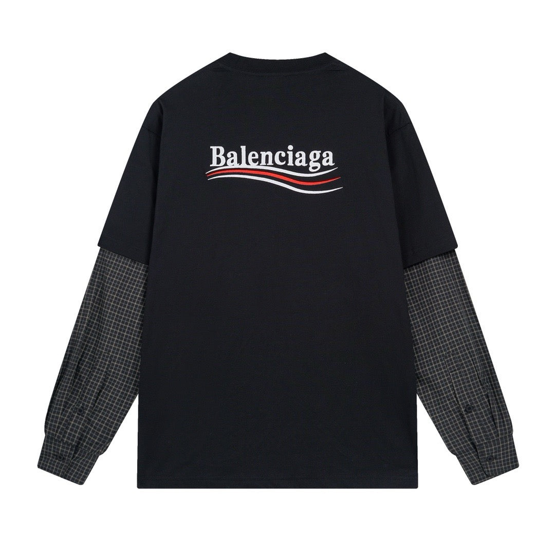 Check Sleeve Long Sleeve T-Shirt - Men's