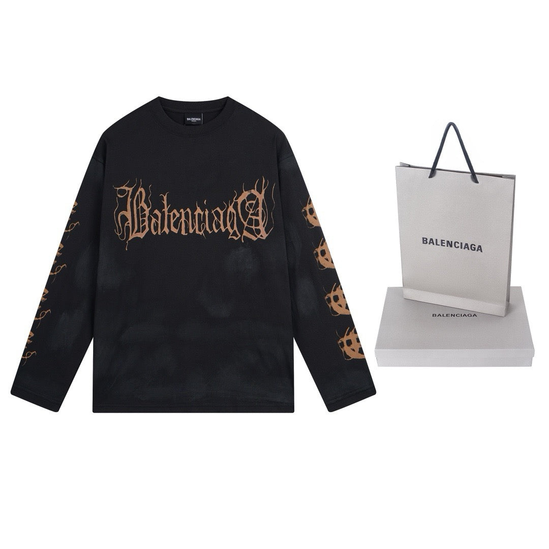 Gothic Logo Long Sleeve T-Shirt - Men's
