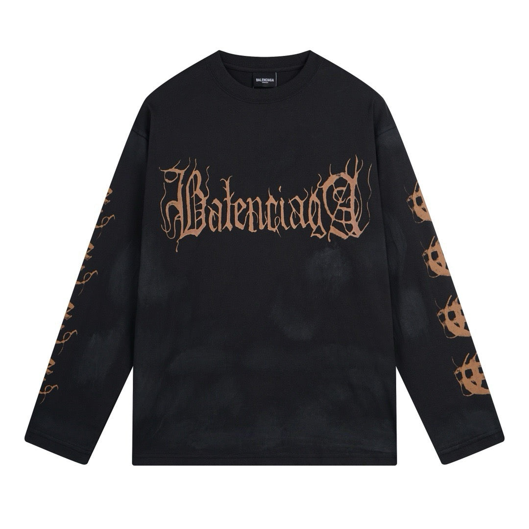 Gothic Logo Long Sleeve T-Shirt - Men's