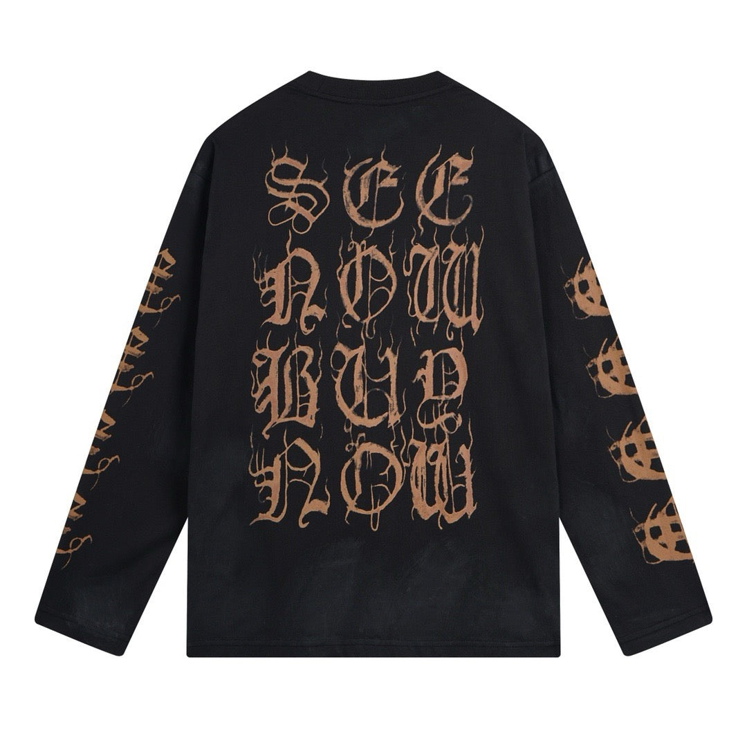 Gothic Logo Long Sleeve T-Shirt - Men's