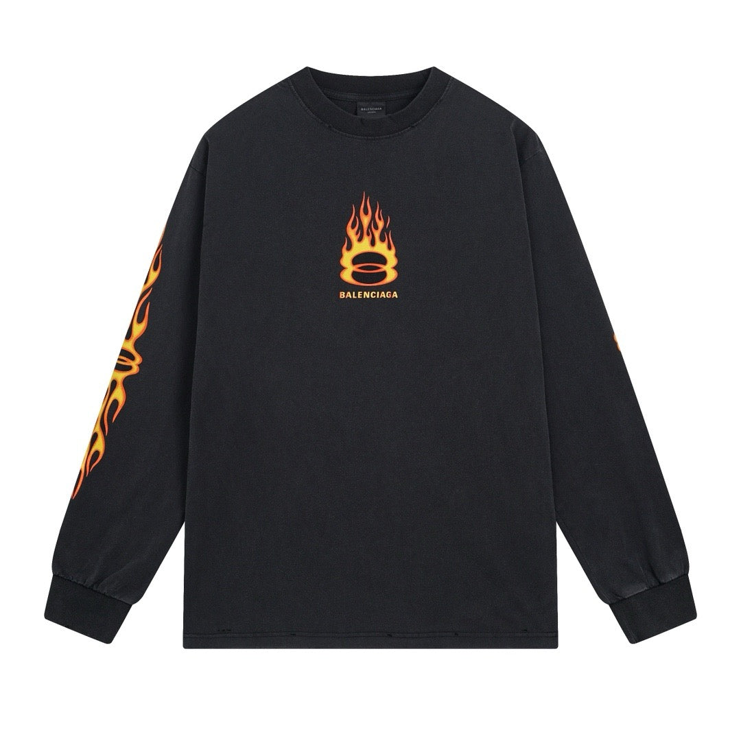 Flame Logo Long Sleeve T-Shirt - Men's