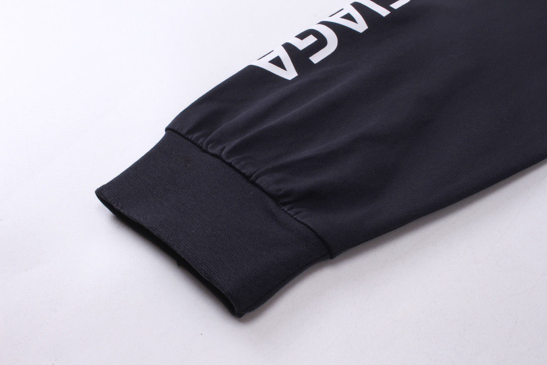 Black Cotton Graphic Long-Sleeve - Men's