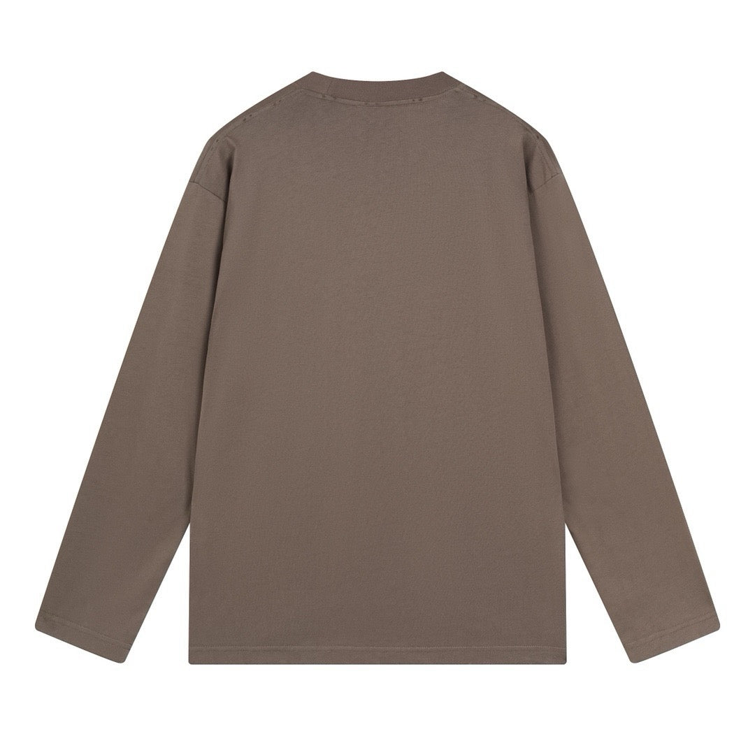 Black Cotton Text Logo Long-Sleeve - Men's