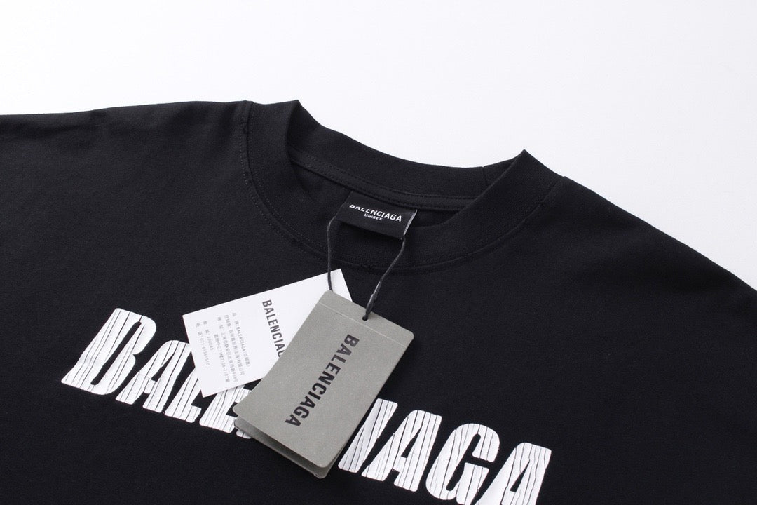 Black Cotton Text Logo Long-Sleeve - Men's