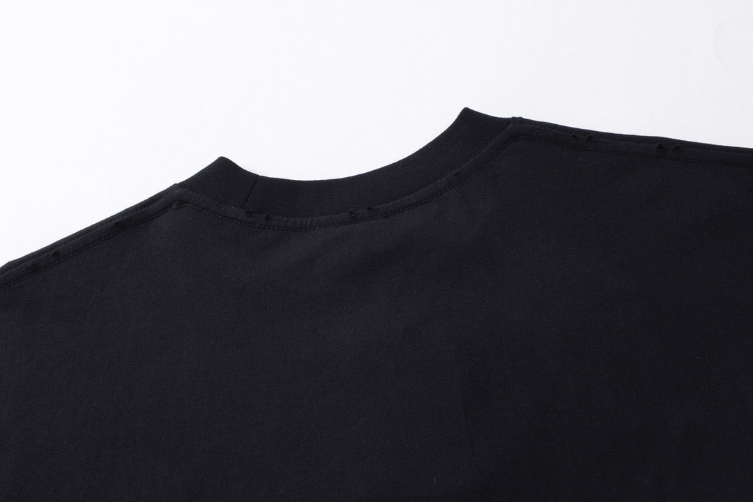 Black Cotton Text Logo Long-Sleeve - Men's