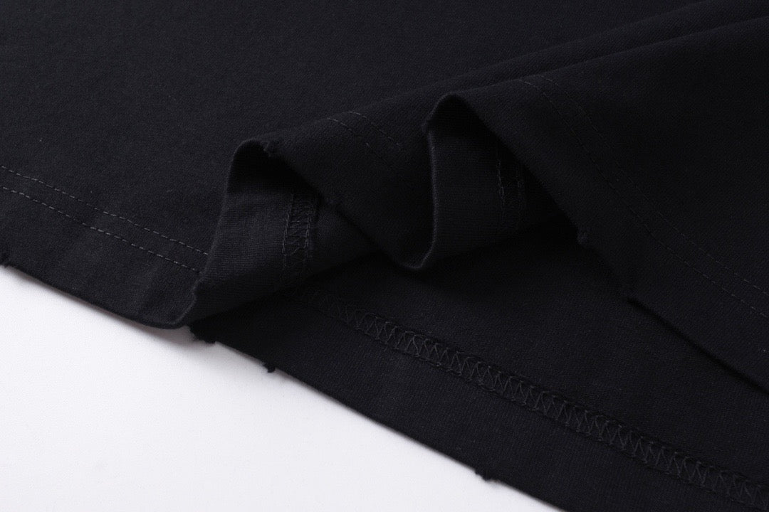 Black Cotton Text Logo Long-Sleeve - Men's