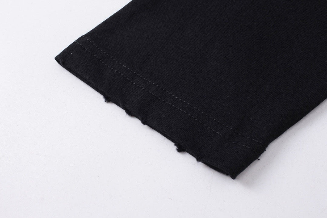 Black Cotton Text Logo Long-Sleeve - Men's