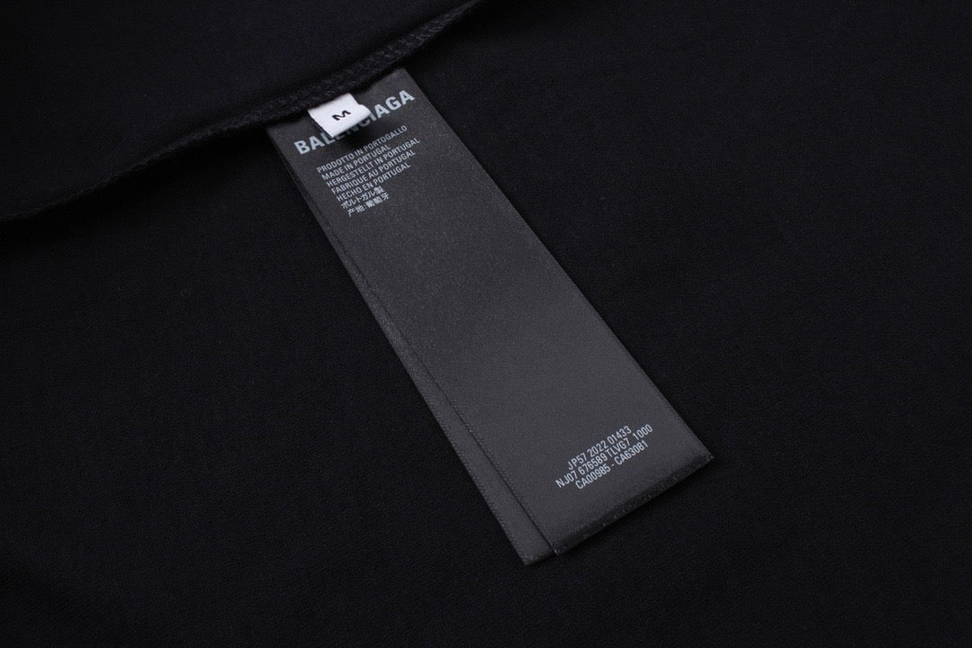 Black Cotton Text Logo Long-Sleeve - Men's