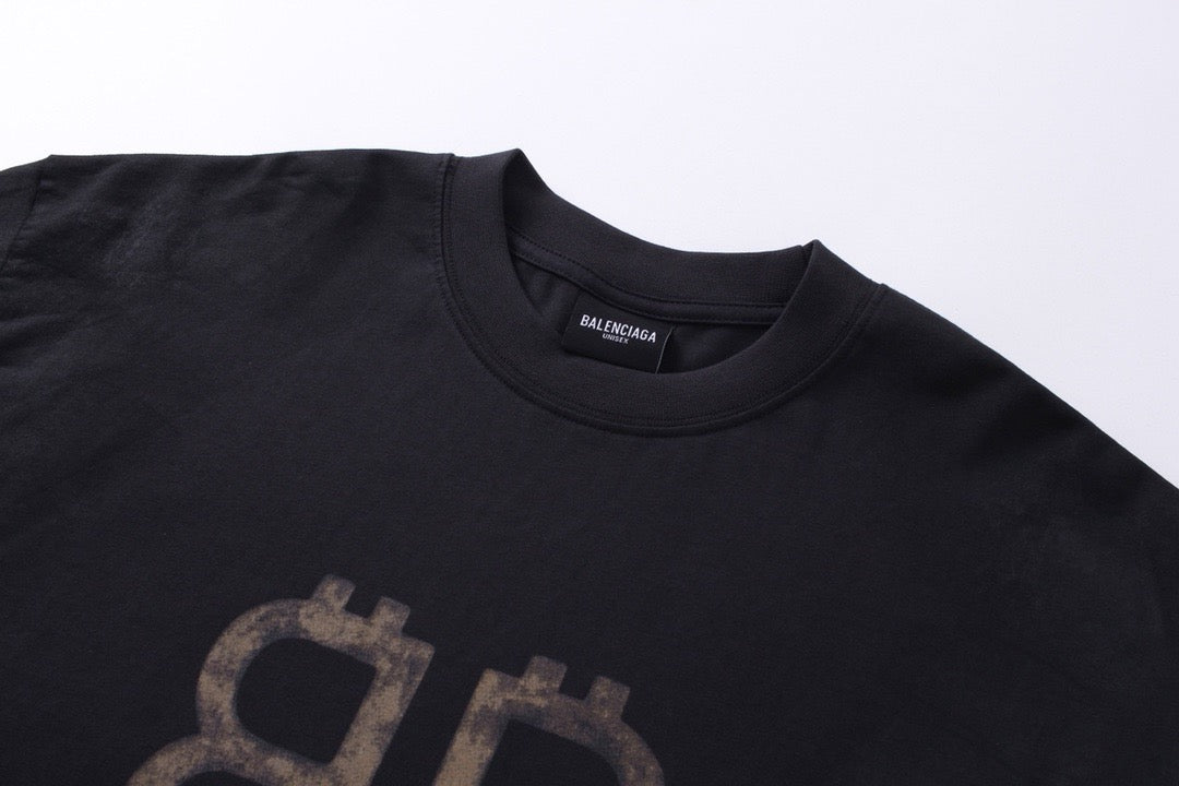 Black Cotton Monogram Long-Sleeve - Men's